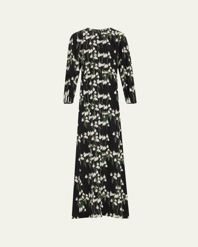 Roxette Long Floral Silk Dress